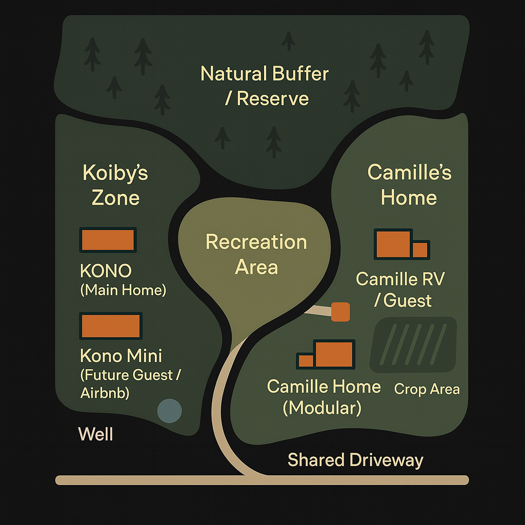 Natural 5-acre family compound concept map